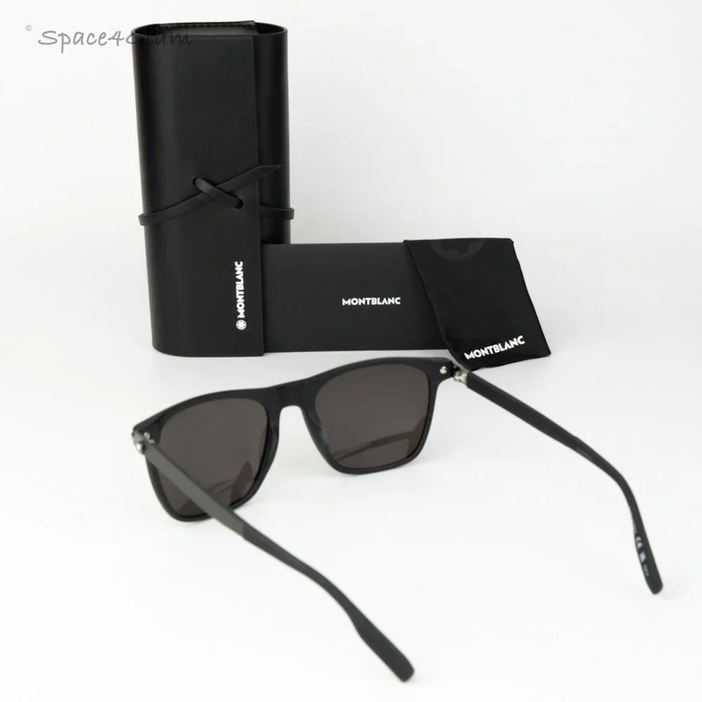 Montblanc Men Sunglasses Black Square MB0248S 001 NEW AUTHENTIC